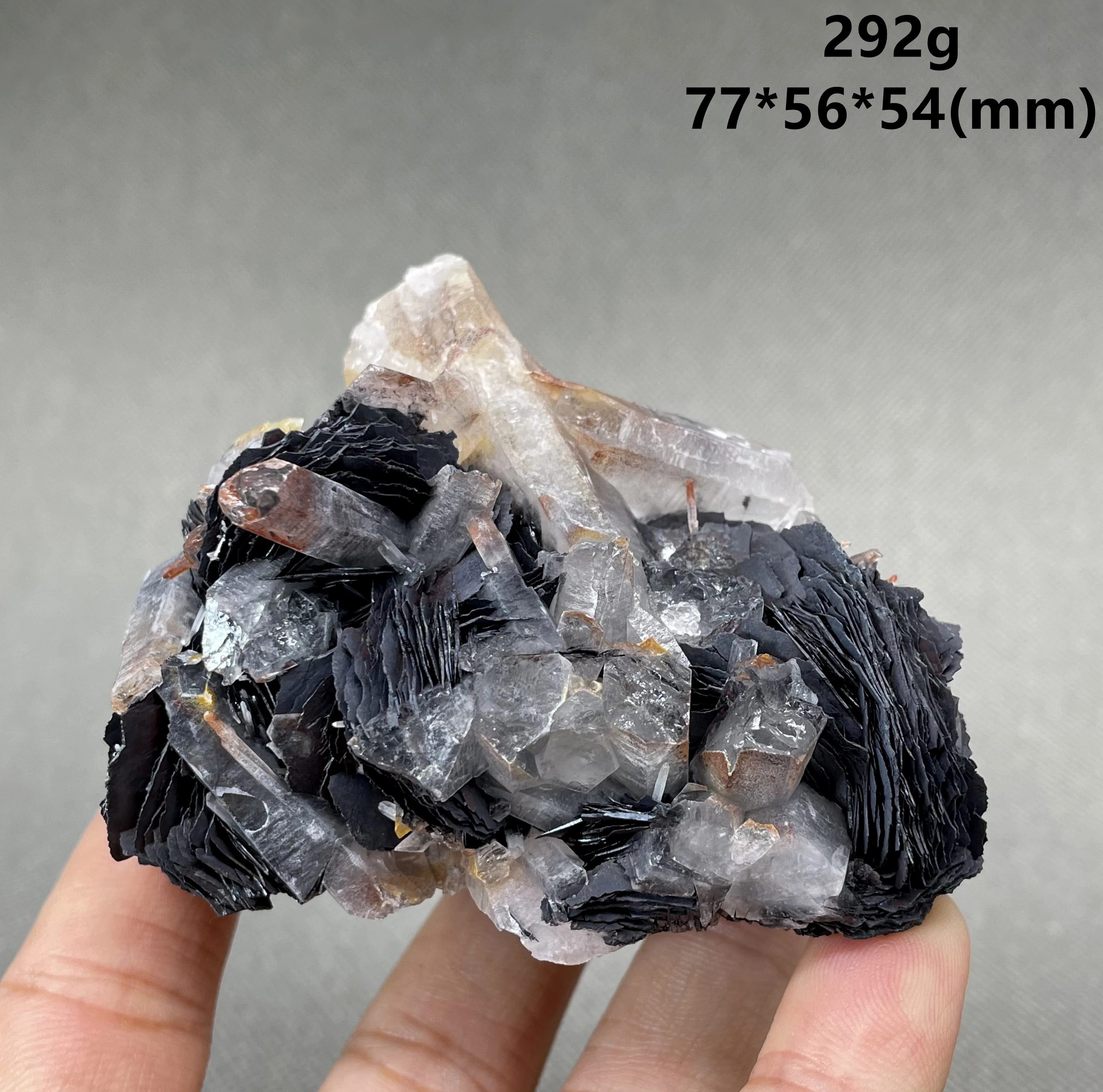 

NEW! 100% Natural Specular hematite and crystal symbiosis mineral specimen crystal stones and crystals quartz healing crystal