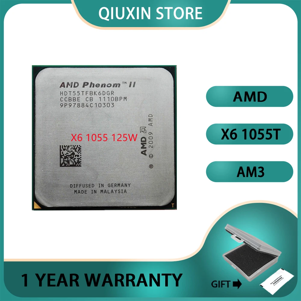 Процессор AMD Phenom II X6 1055T 1055, HDT55TFBK6DGR CPU 2,8G 125W шестиядерный, разъем AM3
Процессор AMD Phenom II X6 1055T 1055, HDT55TFBK6DGR CPU 2,8G 125W шестиядерный, разъем AM3
