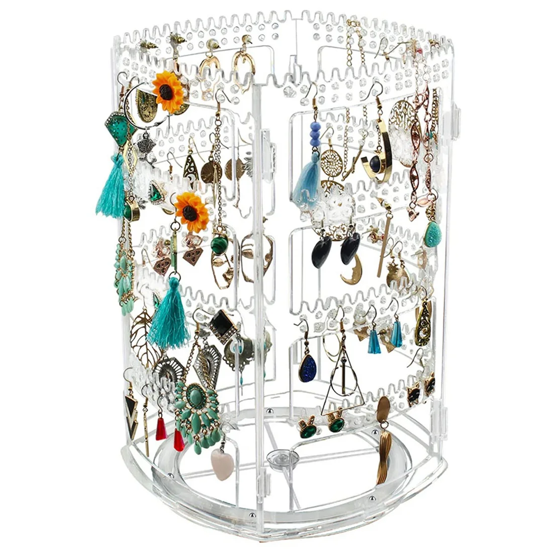 360 Rotating Earring Holder Stand Clear Earrings Organizer, Acrylic Jewelry Storage Display Rack for Earrings Bracelets
360 Rotating Earring Holder Stand Clear Earrings Organizer, Acrylic Jewelry Storage Display Rack for Earrings Bracelets
