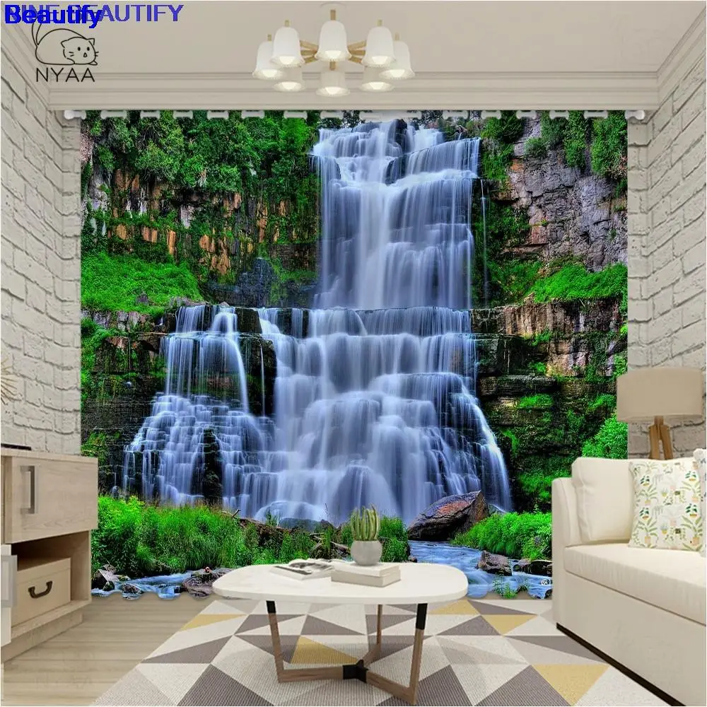 Ultra-thin Light Shading Landscape Curtain Cave Waterfall Living Room Bedroom Photo Curtains 3d Simple Green blackout Curtain
Ultra-thin Light Shading Landscape Curtain Cave Waterfall Living Room Bedroom Photo Curtains 3d Simple Green blackout Curtain