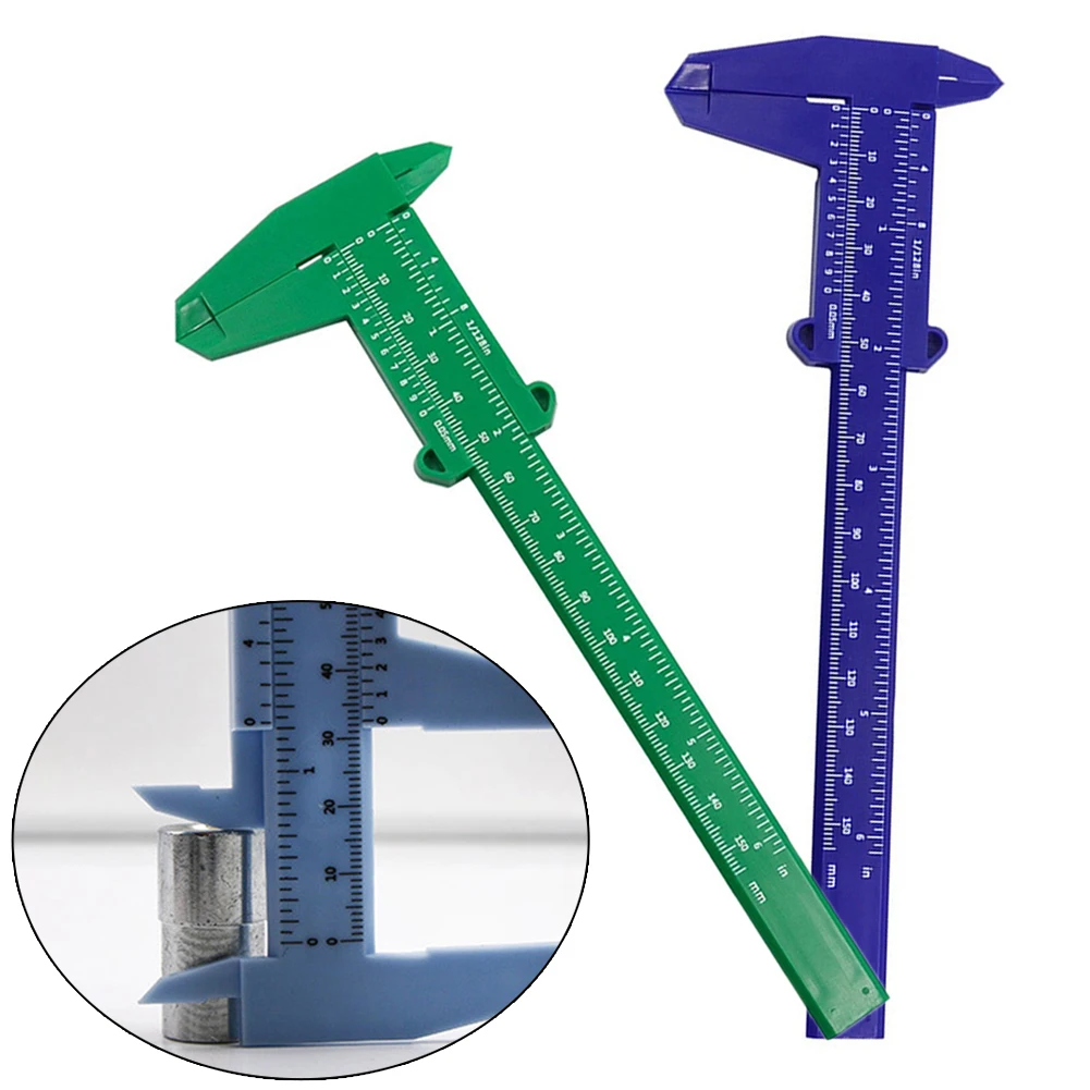 0-150mm Vernier Calipers Plastic Double Rule Scale Depth Height Jewelry Measurement Measuring Tool Woodworking Manual Tools
0-150mm Vernier Calipers Plastic Double Rule Scale Depth Height Jewelry Measurement Measuring Tool Woodworking Manual Tools