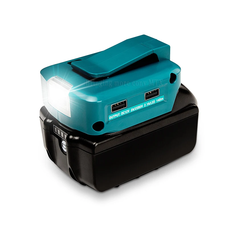High quality Portable LED Light Working Lamp with two USB port converter For Makita 14.4V 18V Li-ion Battery BL1430 BL1830
High quality Portable LED Light Working Lamp with two USB port converter For Makita 14.4V 18V Li-ion Battery BL1430 BL1830