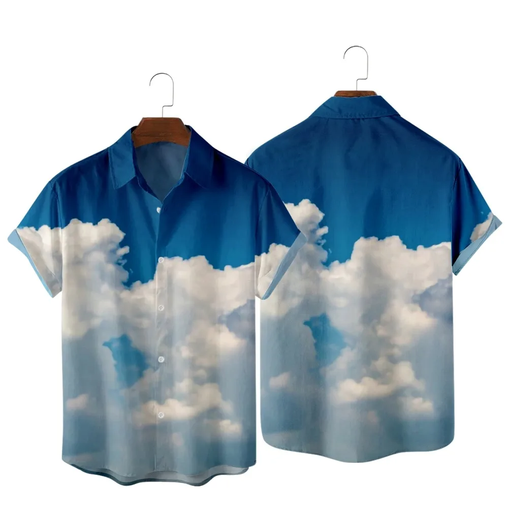 2022 Clouds Blue Sky Print Shirt, Fashion Casual Simple Style Hawaiian Beach, Summer Pocket Shirts for Men and Women
2022 Clouds Blue Sky Print Shirt, Fashion Casual Simple Style Hawaiian Beach, Summer Pocket Shirts for Men and Women