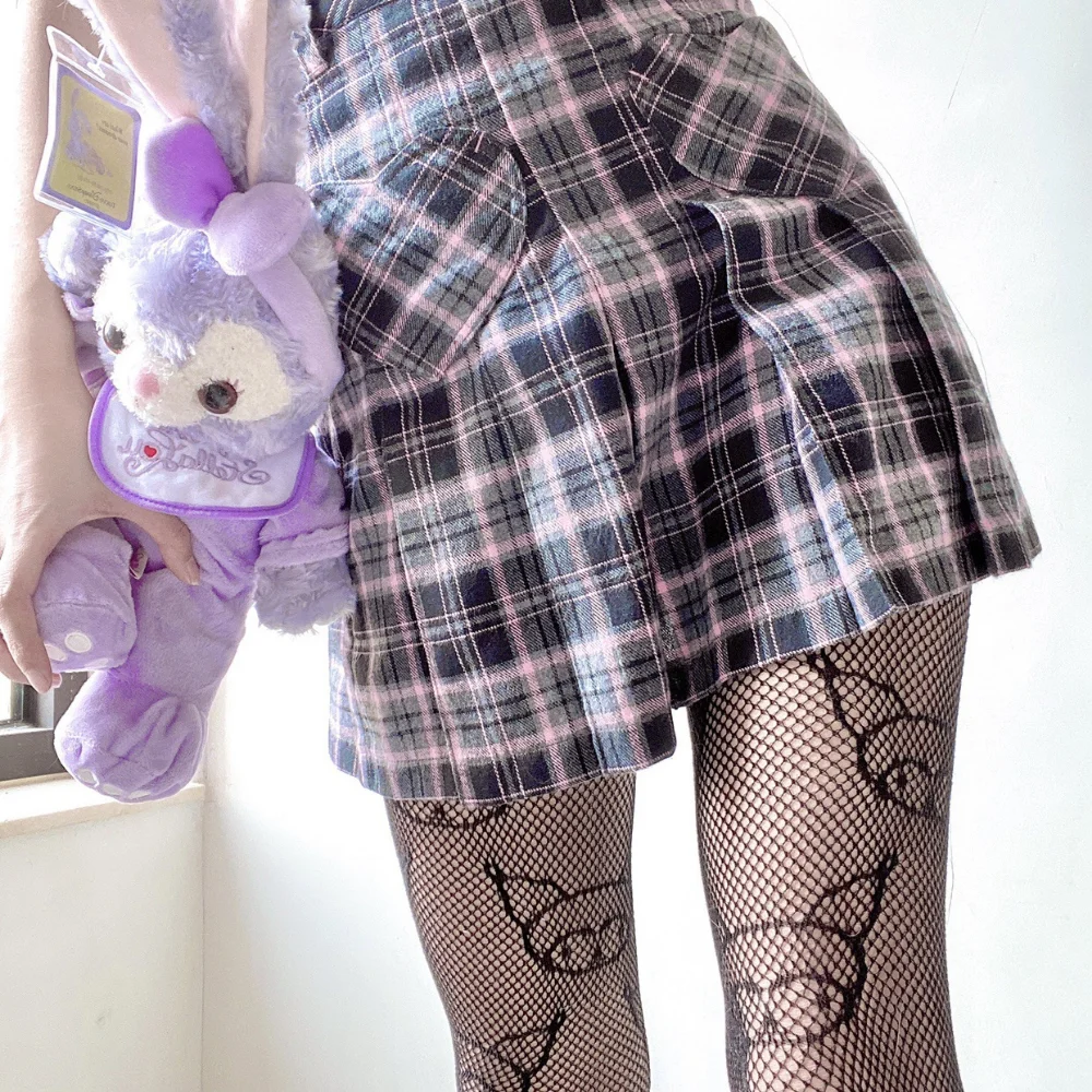 

Sanrio Kuromi Breathable Thin Pantyhose for Women Cartoon Tights Girls Fishnet Stockings Nightclub Sexy Black Silk Lolita Gifts
