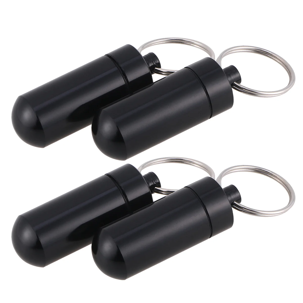 Organizer Waterproof Alloy Keychain Cases Dispenser for Camping Hiking Travel Trip 4pcs ( Black ) Pillboxes
Organizer Waterproof Alloy Keychain Cases Dispenser for Camping Hiking Travel Trip 4pcs ( Black ) Pillboxes