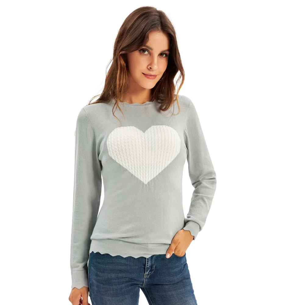 Women Sweetheart Pattern Sweater Long Sleeve Scalloped Neck Print Sweet Fashion Fall Winter Tops Ladies Youth Slim Fit Knitwear
Women Sweetheart Pattern Sweater Long Sleeve Scalloped Neck Print Sweet Fashion Fall Winter Tops Ladies Youth Slim Fit Knitwear