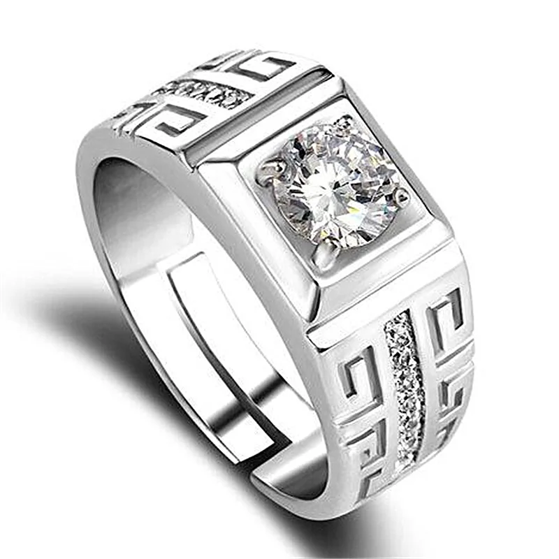 925 Sterling Silver fine Shining crystal Rings For men adjustable size Luxury Fashion Party Wedding Accessories Jewelry Gifts
925 Sterling Silver fine Shining crystal Rings For men adjustable size Luxury Fashion Party Wedding Accessories Jewelry Gifts