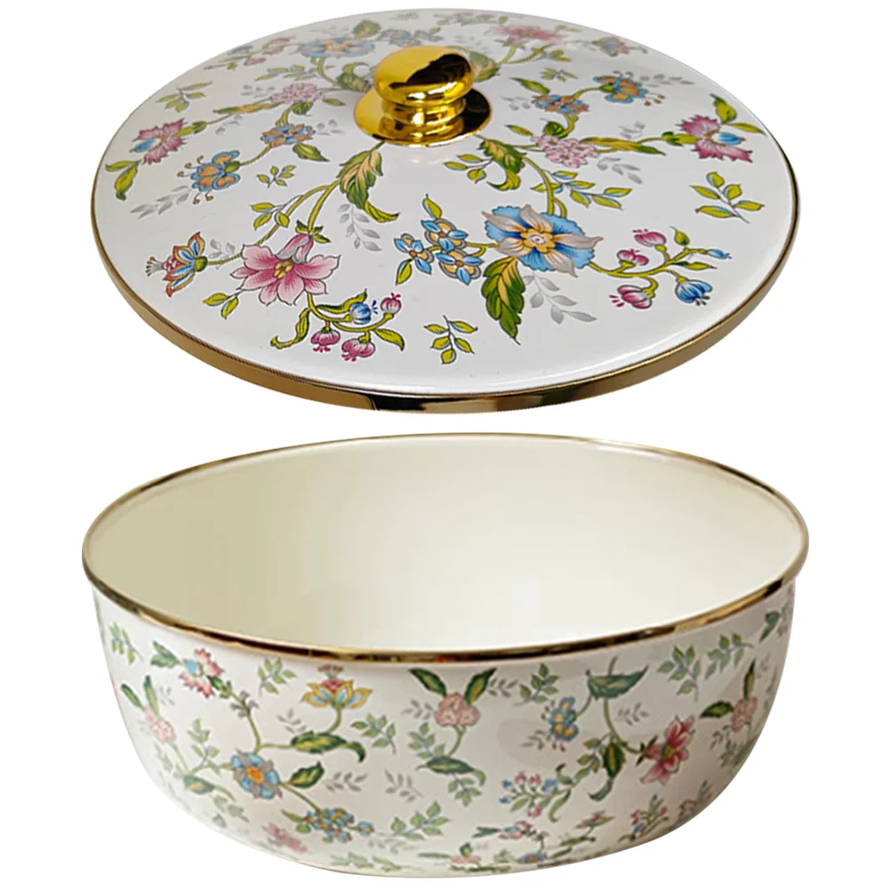 Chinese Style Enamel Soup Basin Large Salad Serving Bowl Kitchen Enamel Storage Holder with Lid
Chinese Style Enamel Soup Basin Large Salad Serving Bowl Kitchen Enamel Storage Holder with Lid