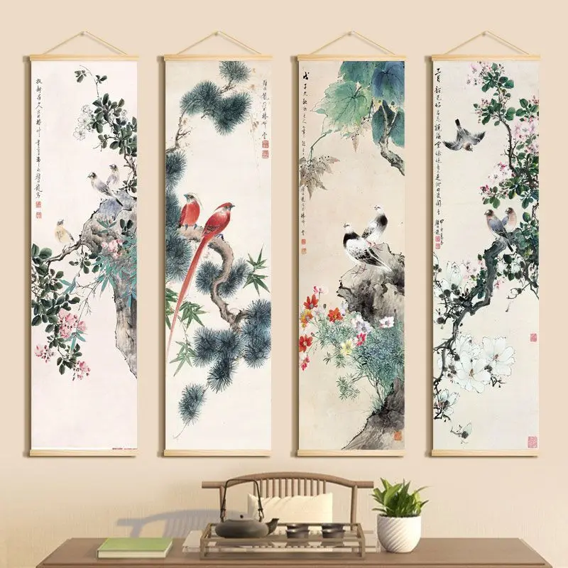 New Flower-and-bird Four-screen Hanging Painting Chinese Living Room Decoration Painting Sofa Background Wall Mural Home Decor
New Flower-and-bird Four-screen Hanging Painting Chinese Living Room Decoration Painting Sofa Background Wall Mural Home Decor