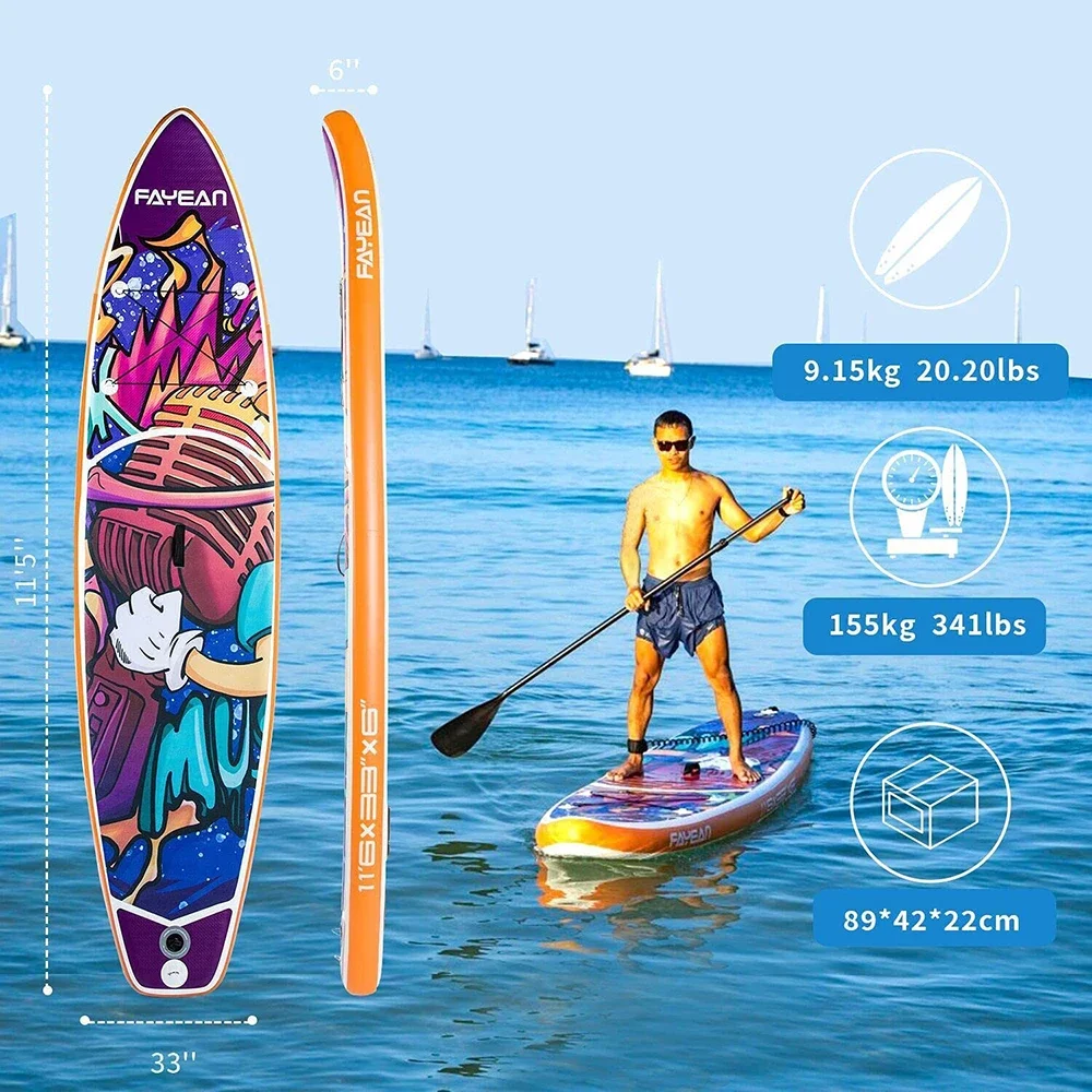 Wakeboard Inflatable Paddle Board 11’55”*33”*6” Surfboard Adult Standing SUP Racing Yoga Paddle Board
Wakeboard Inflatable Paddle Board 11’55”*33”*6” Surfboard Adult Standing SUP Racing Yoga Paddle Board
