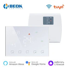 Beok Tuya RF Wireless Thermostat WIFI Temperature Controller For Gas Boiler and Room Floor Heating Work with Yandex Alice, Alexa