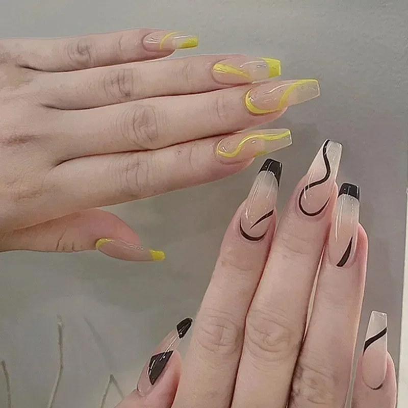 24Pcs/Box Long double color Fake Nails Press on Nails False Nails Nail Tips with Glue Sticker Nails Set Press on Nails Art
24Pcs/Box Long double color Fake Nails Press on Nails False Nails Nail Tips with Glue Sticker Nails Set Press on Nails Art