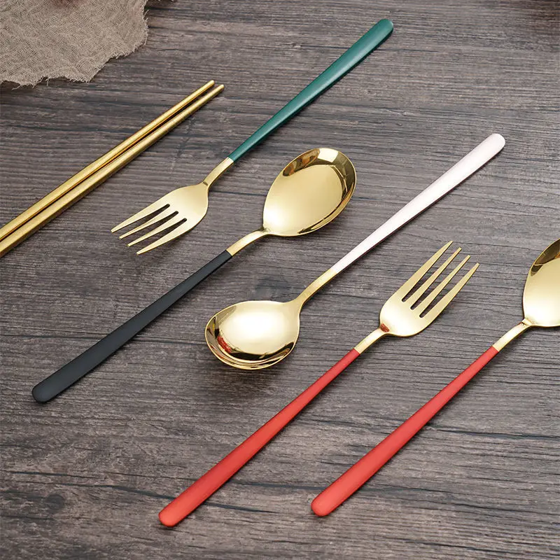Gold Cutlery Set For Home Portable Cutlery With Case Individual Gold Spoon Fork Chopsticks Korean Utensils Stainless Steel
Gold Cutlery Set For Home Portable Cutlery With Case Individual Gold Spoon Fork Chopsticks Korean Utensils Stainless Steel
