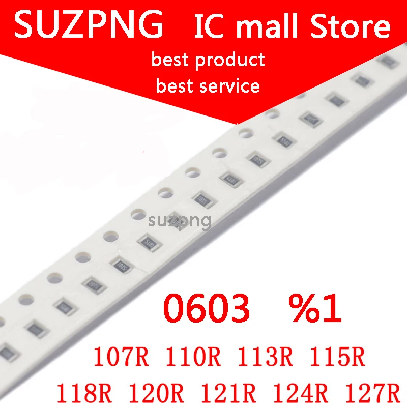 100pcs 0603 1% SMD resistor 107R 110R 113R 115R 118R 120R 121R 124R 127R in Stock
100pcs 0603 1% SMD resistor 107R 110R 113R 115R 118R 120R 121R 124R 127R in Stock