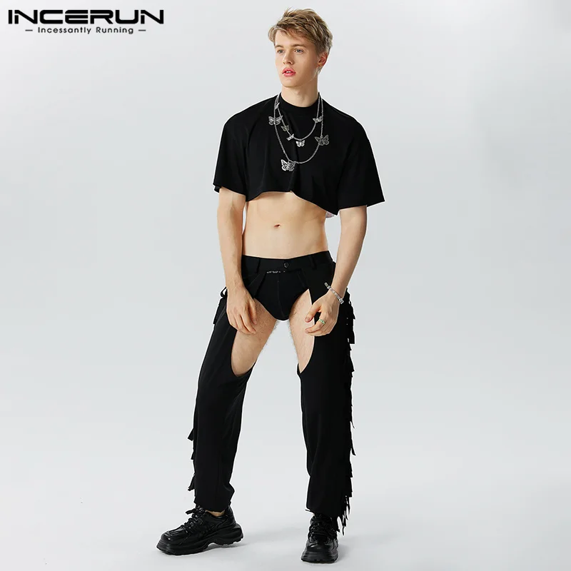 INCERUN 2023 Men Sets Solid Streetwear Short Sleeve Crop Tops & Hollow Out Tassel Pants 2PCS Personality Fashion Men Suits S-5XL
INCERUN 2023 Men Sets Solid Streetwear Short Sleeve Crop Tops & Hollow Out Tassel Pants 2PCS Personality Fashion Men Suits S-5XL