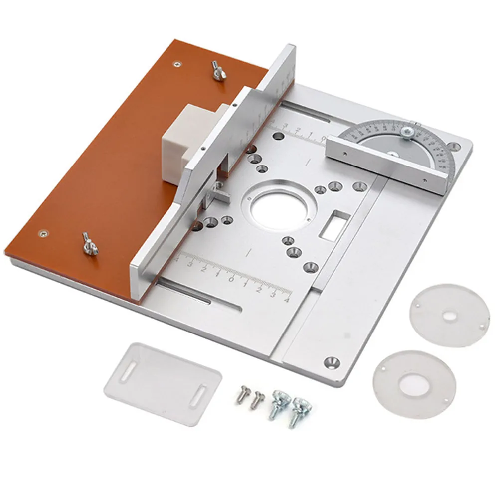 Aluminium Router Table Insert Plate Woodworking Trimmer Electric Wood Milling Flip Plate With Miter Gauge For DIY Working Benche
Aluminium Router Table Insert Plate Woodworking Trimmer Electric Wood Milling Flip Plate With Miter Gauge For DIY Working Benche