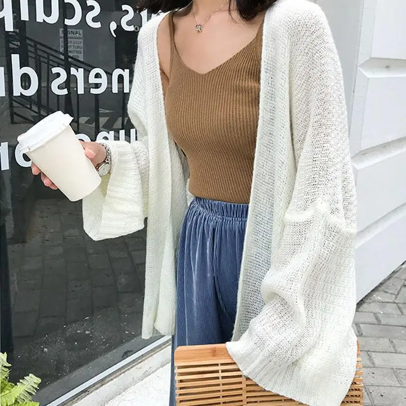 Comfortable Jackets Women Basic Thin Tender Knitting Casual Coat Summer Sunscreen Harajuku Loose Outerwear All-match Ins Simple
Comfortable Jackets Women Basic Thin Tender Knitting Casual Coat Summer Sunscreen Harajuku Loose Outerwear All-match Ins Simple