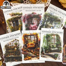 Mr. Paper Vintage Garden Small Study Sticker Pack Creative Hand Account Collage Card Materials Stationery 10pcs/pack