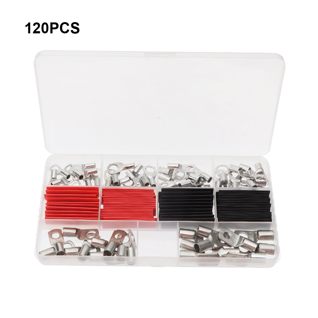 120PCS Assortment Car Auto Copper Ring Terminal Wire Crimp Connector Bare Cable Terminals Solder Connectors Heat Shrink Tube Kit
120PCS Assortment Car Auto Copper Ring Terminal Wire Crimp Connector Bare Cable Terminals Solder Connectors Heat Shrink Tube Kit