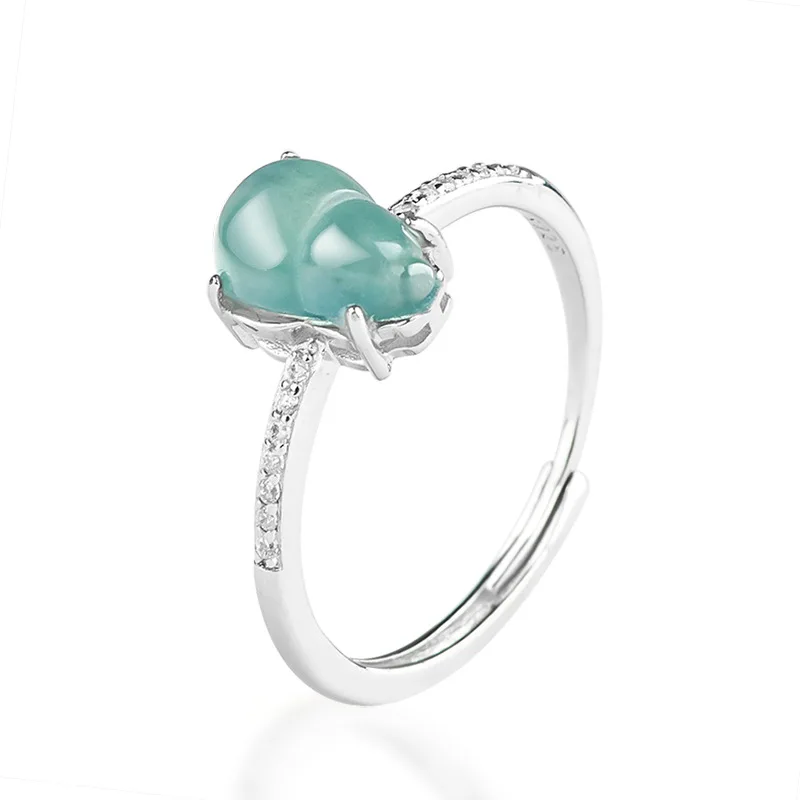 S925 Silver Inlaid Natural A Goods Jade Blue Water Gourd Ring Ice Jadeite Fashion Women's Gifts Jewelry Adjustable Drop Shipping
S925 Silver Inlaid Natural A Goods Jade Blue Water Gourd Ring Ice Jadeite Fashion Women's Gifts Jewelry Adjustable Drop Shipping