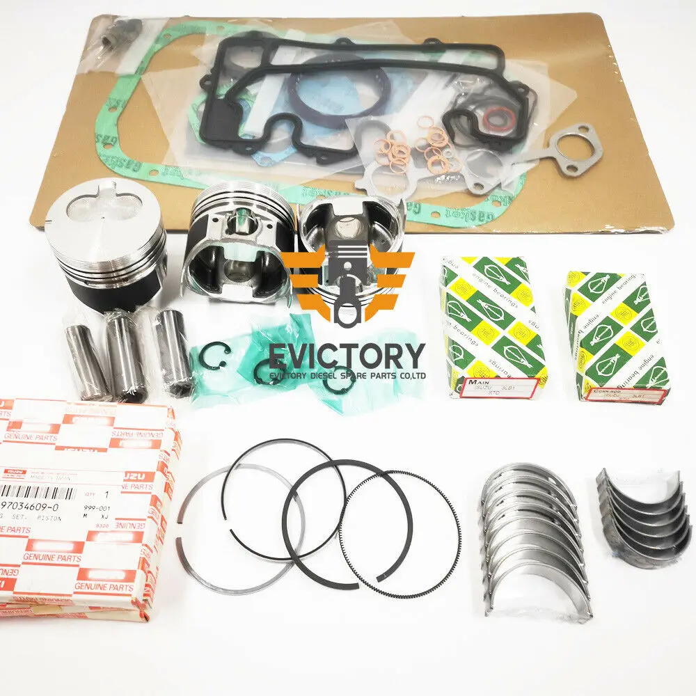 For ISUZU 3LB1 overhaul kit piston ring full gasket gasket + bearing valve 
For ISUZU 3LB1 overhaul kit piston ring full gasket gasket + bearing valve