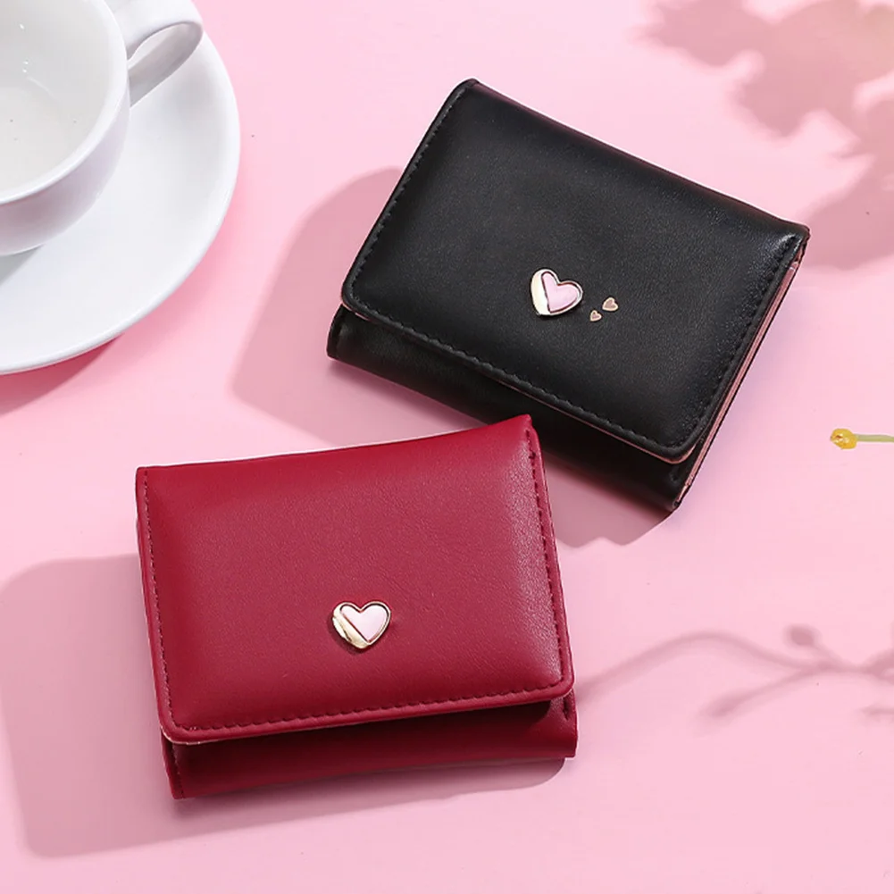 Girl Solid-Color Short Trifold Wallet With Pink Heart Wear-Resistant Ultra-thin Coin Purse Women Portefeuille Homme
Girl Solid-Color Short Trifold Wallet With Pink Heart Wear-Resistant Ultra-thin Coin Purse Women Portefeuille Homme