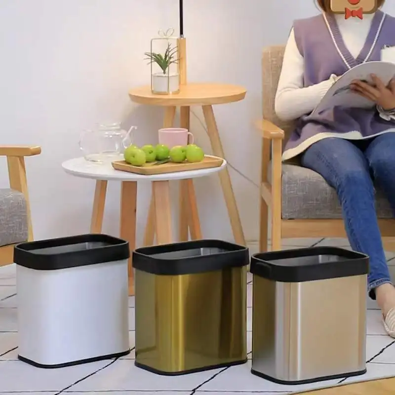 Simple Lidless Trash Can Light Luxury Stainless Steel Kitchen Trash Can Family Living Room Double Bucket Dry and Wet Separation
Simple Lidless Trash Can Light Luxury Stainless Steel Kitchen Trash Can Family Living Room Double Bucket Dry and Wet Separation