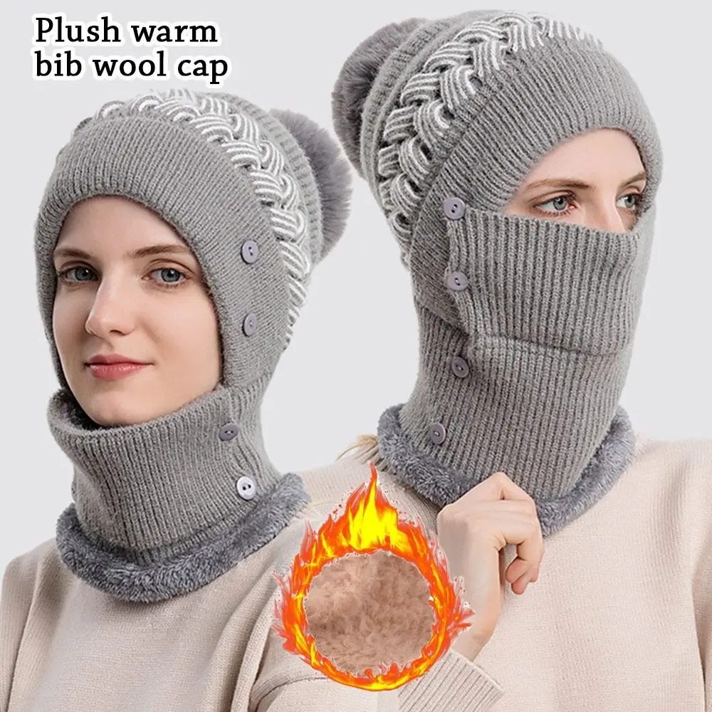 Women Winter Hat Scarf Mask Knitted Wool Beanies Thick Warm Hats One Piece Set Outdoor Ski Cycling Caps Ear Protection Bonnets
Women Winter Hat Scarf Mask Knitted Wool Beanies Thick Warm Hats One Piece Set Outdoor Ski Cycling Caps Ear Protection Bonnets