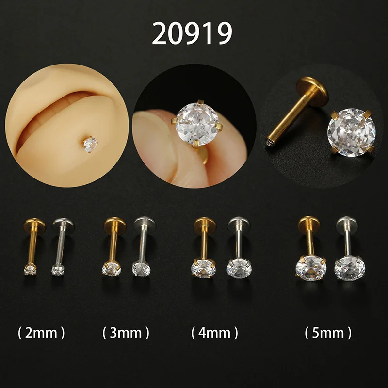 1PC 16G 1.2x6/8/10mm AAA Zircon 2-5mm Labret Lip Bar Stud Gauge Stainless Steel Cartilage Ear Tragus Stud Piercing Earring
1PC 16G 1.2x6/8/10mm AAA Zircon 2-5mm Labret Lip Bar Stud Gauge Stainless Steel Cartilage Ear Tragus Stud Piercing Earring