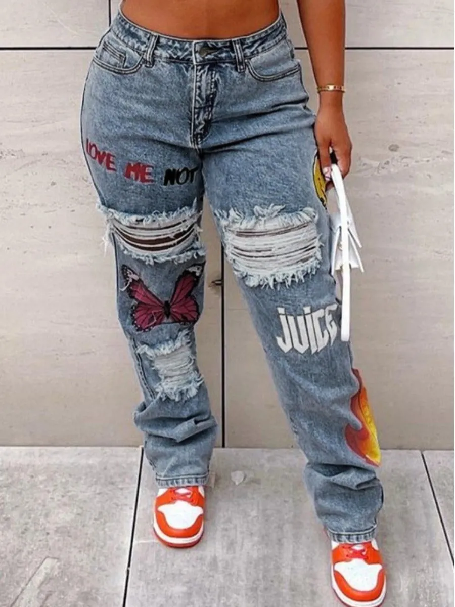 LW Plus Size High-Waist Print Stretchy Jeans Straight Zipper Fly Stretchy Daily Sheath Fashion women's pants Streetwears
LW Plus Size High-Waist Print Stretchy Jeans Straight Zipper Fly Stretchy Daily Sheath Fashion women's pants Streetwears