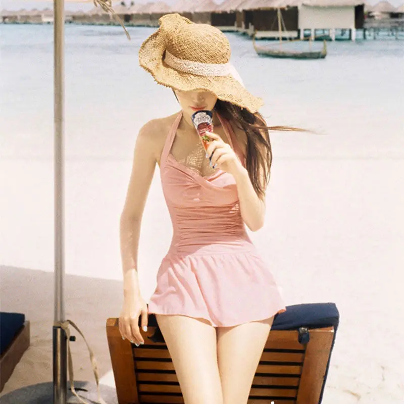 Swimsuit Women Sweet Cute Sexy Hanging Neck Conservative Backless One-piece Dress To Cover Belly Students Ins Korean Hot Spring
Swimsuit Women Sweet Cute Sexy Hanging Neck Conservative Backless One-piece Dress To Cover Belly Students Ins Korean Hot Spring