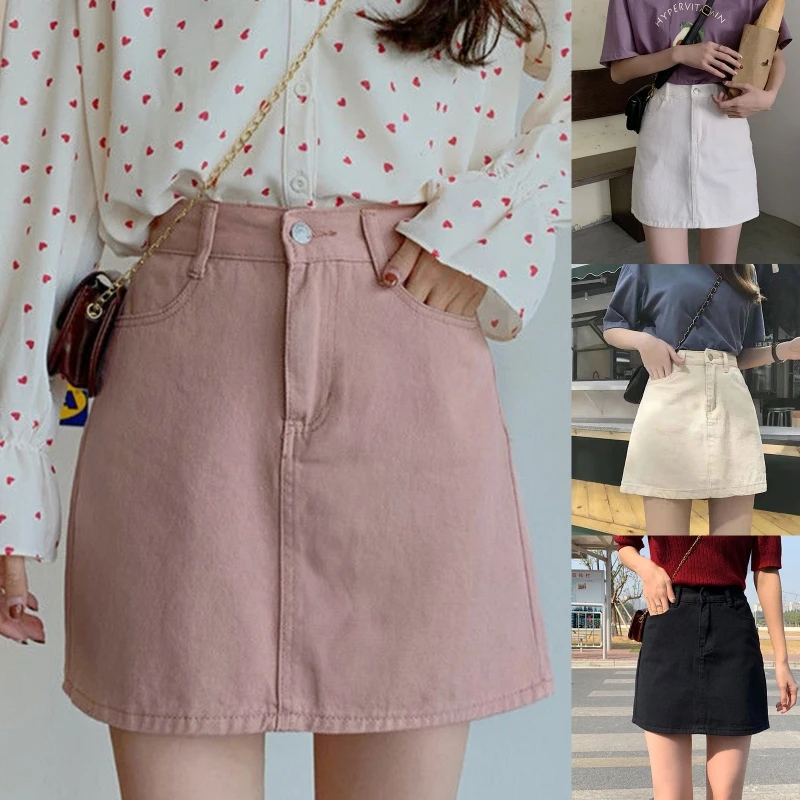 H9ED Women Summer High Waisted A-Line Denim Mini Short Skirt Basic Simple Solid Color Slim Fitted Zipper Fly Button Jeans with
H9ED Women Summer High Waisted A-Line Denim Mini Short Skirt Basic Simple Solid Color Slim Fitted Zipper Fly Button Jeans with