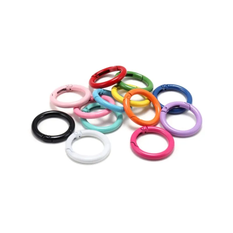 

5Pcs/Lot Metal O Ring Spring Clasp Openable Round Carabiner Keychain Clips Hook Dog Chain DIY Jewelry Buckle Connector