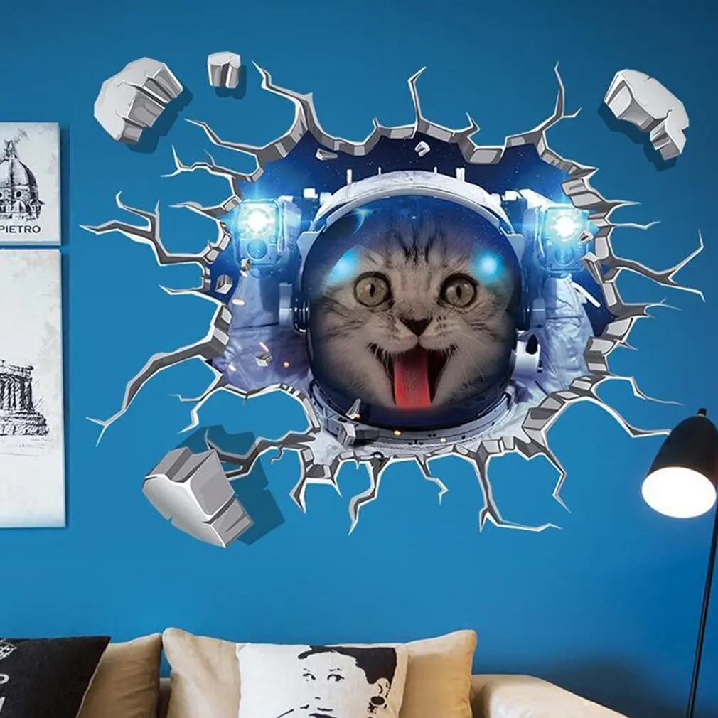 Wall Stickers 3D Astronaut Cat Living Room Bedroom Removable Wall Stickers Transparent Film Home Decoration Stickers 60*90CM
Wall Stickers 3D Astronaut Cat Living Room Bedroom Removable Wall Stickers Transparent Film Home Decoration Stickers 60*90CM