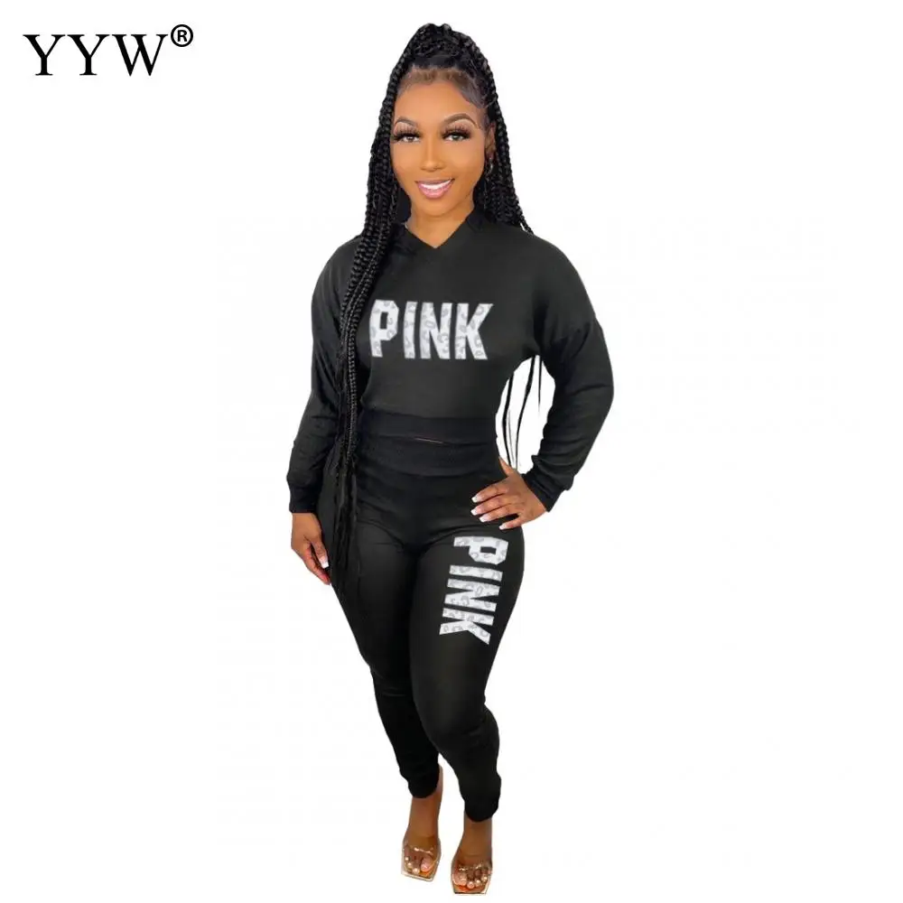 Women'S PINK Letter Print Long Sleeve Hoodie Tops + Pants Casual 2 Piece Sets Summer Women Tracksuit Sport 2pcs Joggers Set New
Women'S PINK Letter Print Long Sleeve Hoodie Tops + Pants Casual 2 Piece Sets Summer Women Tracksuit Sport 2pcs Joggers Set New