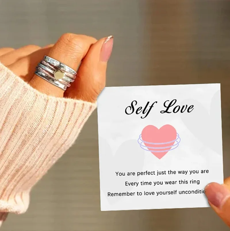 Fashion Rotating Heart Anti Stress Rings Retro Two-color Spinner Ring for Women Jewelry Gifts
Fashion Rotating Heart Anti Stress Rings Retro Two-color Spinner Ring for Women Jewelry Gifts