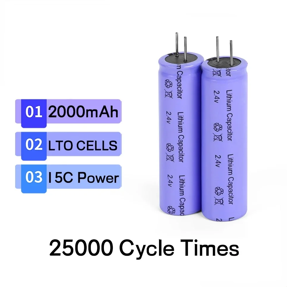 NEW EST 2.4V 2000mAh LTO 18650 Lithium Titanate Battery Cell low temperature Long Cycle For Diy 12V battery pack Power tool
NEW EST 2.4V 2000mAh LTO 18650 Lithium Titanate Battery Cell low temperature Long Cycle For Diy 12V battery pack Power tool