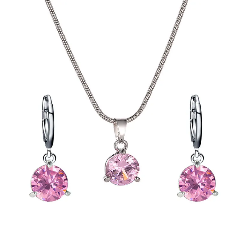 Clear Crystal Necklaces Earrings Set Women Fashion Jewelry Pink Metal Pendant Trendy Choker Chain Party Wedding Accessories Gift
Clear Crystal Necklaces Earrings Set Women Fashion Jewelry Pink Metal Pendant Trendy Choker Chain Party Wedding Accessories Gift