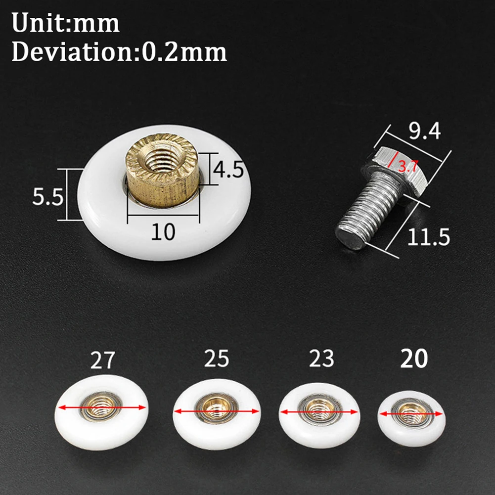 2Pcs Door Roller Replacement Shower Runner Wheels 19/23/25mm Wheel Diameter 5mm Hole For Shower Enclosures Steam Cabins
2Pcs Door Roller Replacement Shower Runner Wheels 19/23/25mm Wheel Diameter 5mm Hole For Shower Enclosures Steam Cabins
