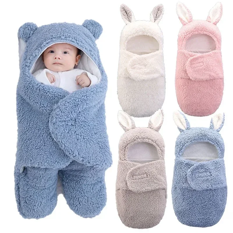 

Милые одеяла для новорожденных мальчиков и девочек, плюшевые пеленки, ультрамягкий пушистый флисовый спальный мешок, хлопковое мягкое постельное белье, детские вещи