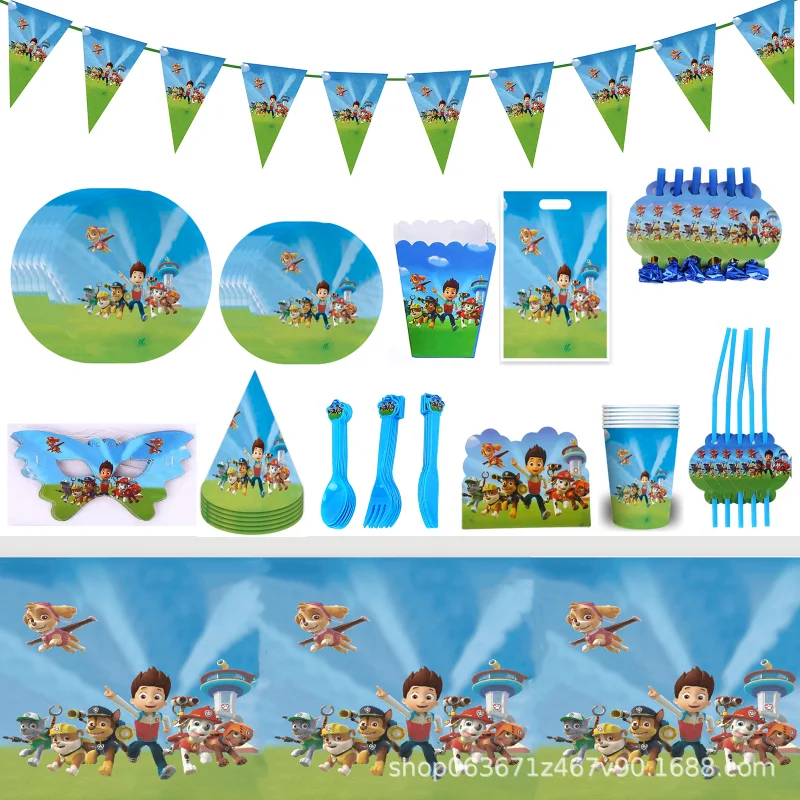 Paw Patrol Cartoon Theme Children's Birthday Party Disposable Tableware Tissue Cup Plate Tablecloth Anime Kids Birthday Gifts
Paw Patrol Cartoon Theme Children's Birthday Party Disposable Tableware Tissue Cup Plate Tablecloth Anime Kids Birthday Gifts