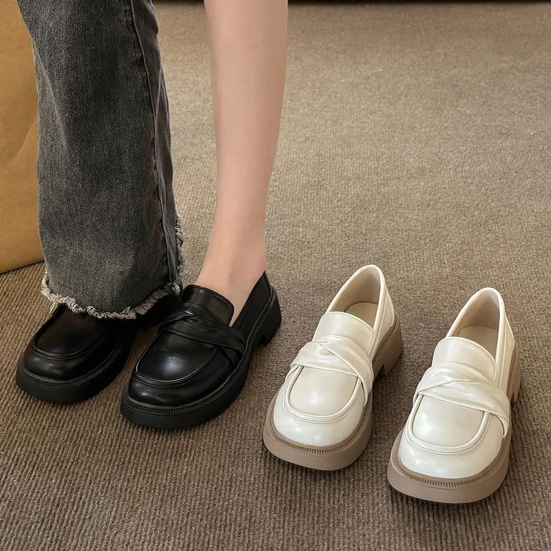 

Женские удобные и элегантные мягкие туфли-оксфорды в британском стиле с круглым носком, повседневные женские кроссовки, лоферы без шнуровки с мехом
