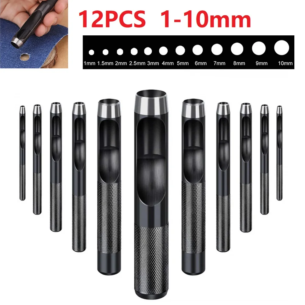 12PCS 1-10mm Round Hollow Punch Hollow Drilling Carbon Steel Leather Craft Handicraft Hole Puncher For Clothing Canvas Leather
12PCS 1-10mm Round Hollow Punch Hollow Drilling Carbon Steel Leather Craft Handicraft Hole Puncher For Clothing Canvas Leather