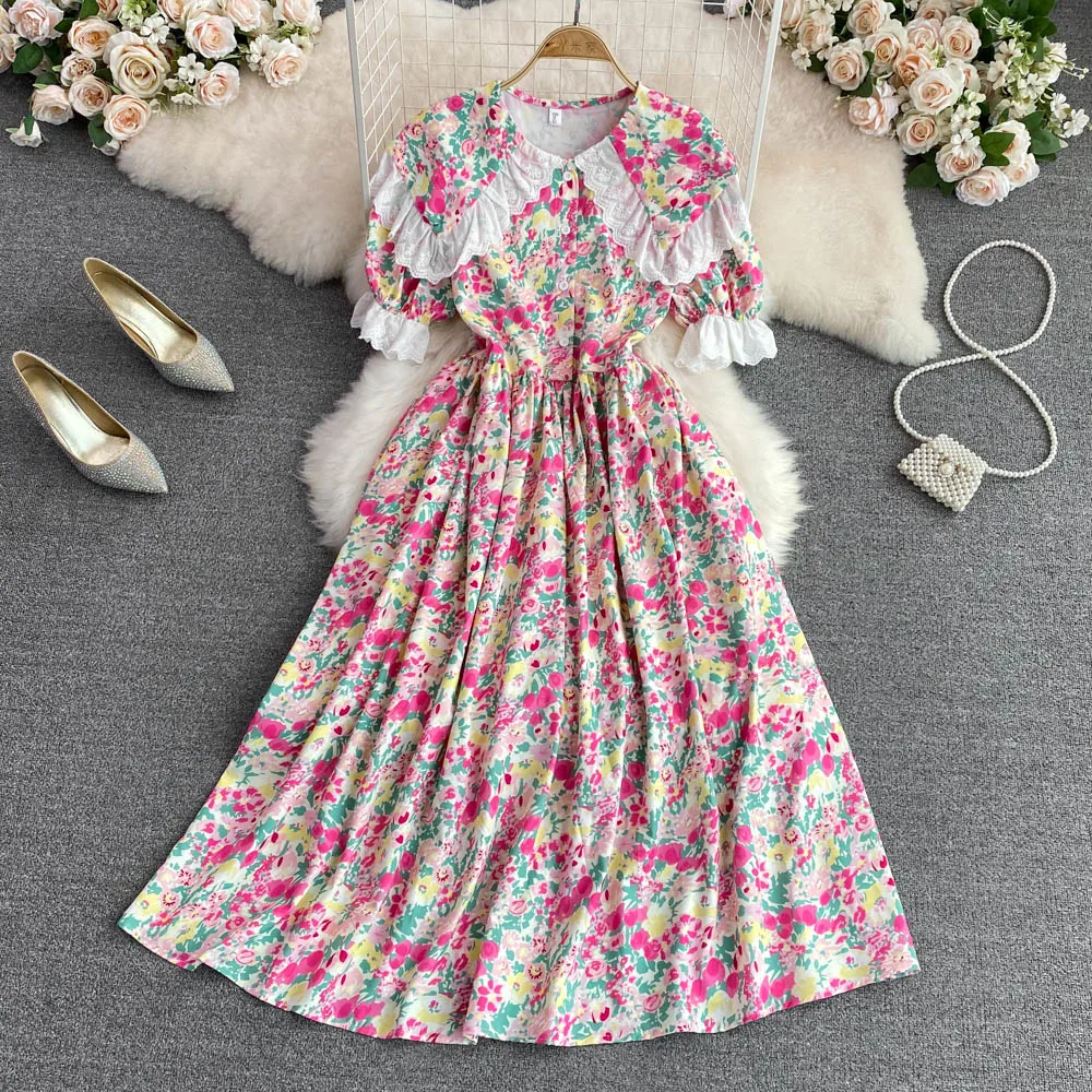 Retro Gentle Wind 2022 Summer Floral Skirt French Super Fairy Doll Collar Waist Thin A-line Dress Elegant Large Swing Long Skirt
Retro Gentle Wind 2022 Summer Floral Skirt French Super Fairy Doll Collar Waist Thin A-line Dress Elegant Large Swing Long Skirt