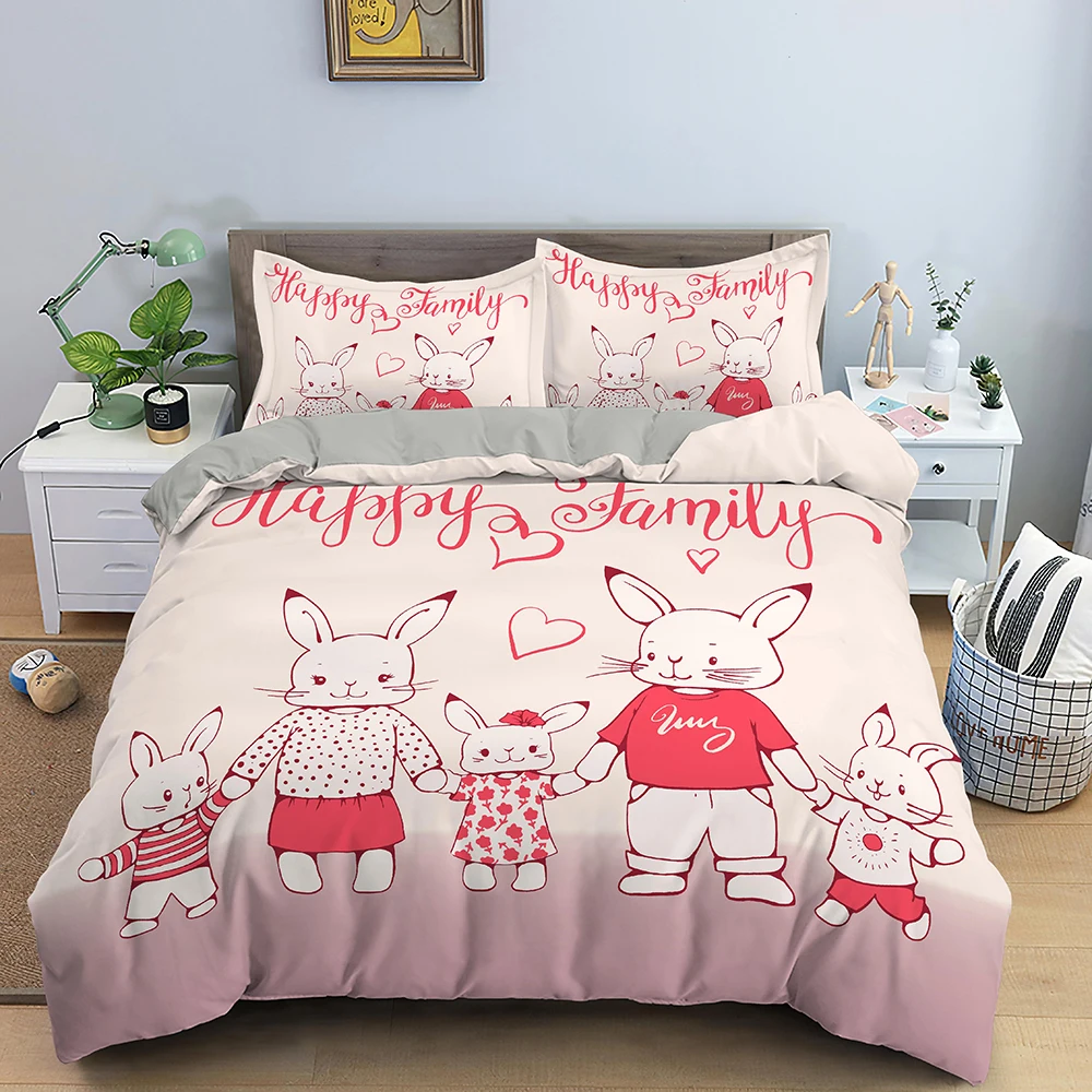 Children Bedding Sets Gifts Cute Bed Set Polyester Duvet Cover Sets For Kids Girls Boys 2/3pcs Bunny Printing
Children Bedding Sets Gifts Cute Bed Set Polyester Duvet Cover Sets For Kids Girls Boys 2/3pcs Bunny Printing