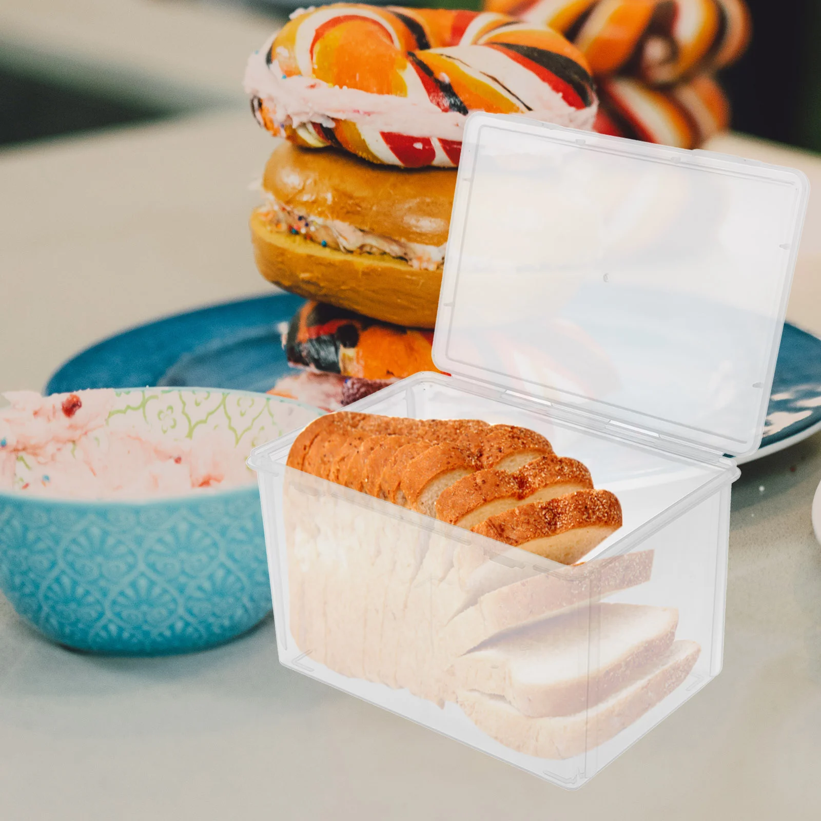 Bread Dispenser Plastic Storage Organizer Countertop Bread Box Clear Container Bread Storage Box Crisper Fridge Fruit Container
Bread Dispenser Plastic Storage Organizer Countertop Bread Box Clear Container Bread Storage Box Crisper Fridge Fruit Container