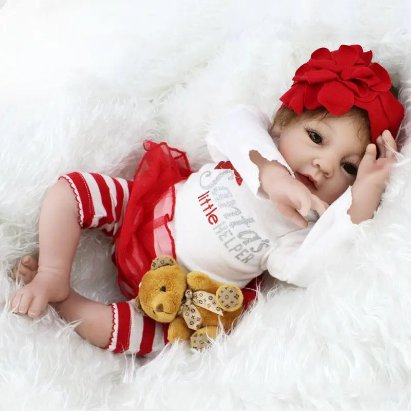 Lifelike Silicone Vinyl Doll Baby 22inch Reborn Doll Realistic Big Eyes Babies Dolls With Lovely Clothes Kids Playmate
Lifelike Silicone Vinyl Doll Baby 22inch Reborn Doll Realistic Big Eyes Babies Dolls With Lovely Clothes Kids Playmate