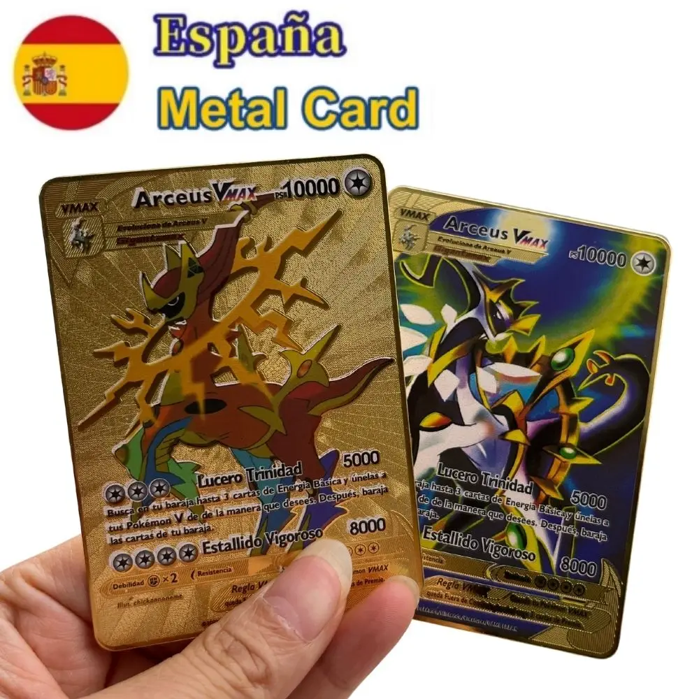 

10000Spanish Pokémon Cards Metal Pokemon Letters Spanish Pokemon Iron Cards Mewtwo Pikachu Gx Charizard Vmax Cartas Pokémon Vmax