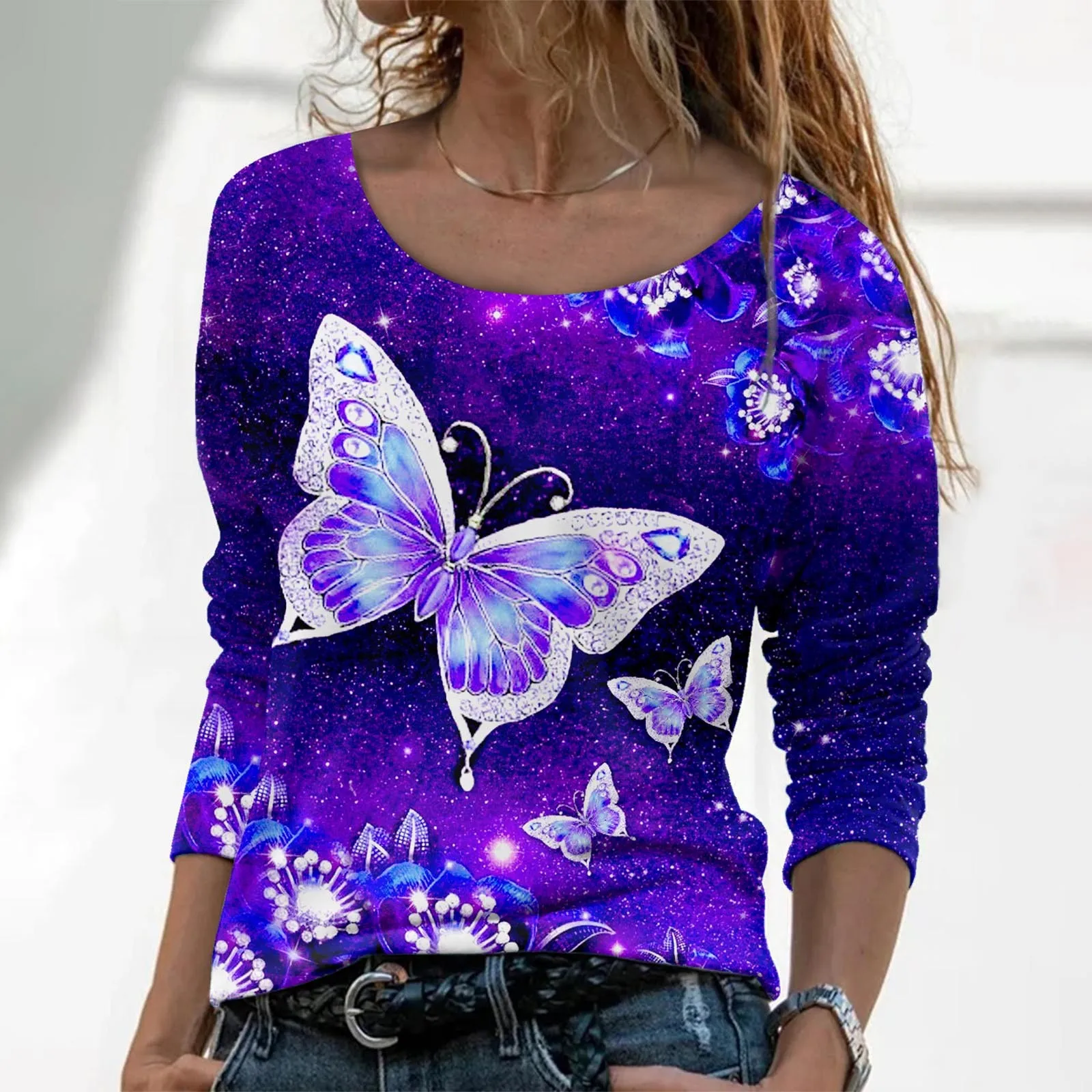 Women Casual Fashion Crew Neck Sweatshirt Print Pattern Long Sleeve Thick Cotton Tee Shirts Women Silk Blouse Outfit Business
Women Casual Fashion Crew Neck Sweatshirt Print Pattern Long Sleeve Thick Cotton Tee Shirts Women Silk Blouse Outfit Business