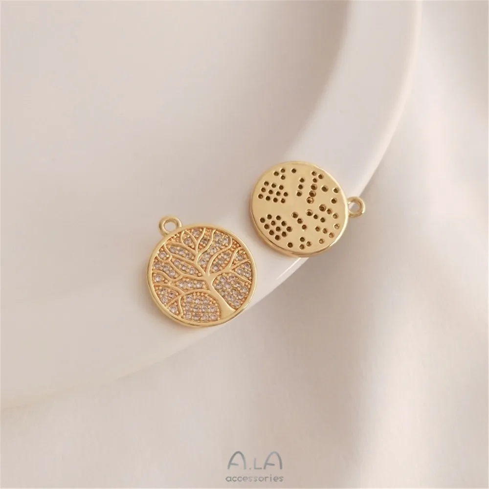 Micro-inlaid zircon Lucky Tree Round pendant 14K gold color Tree of Life necklace diy pendant
Micro-inlaid zircon Lucky Tree Round pendant 14K gold color Tree of Life necklace diy pendant